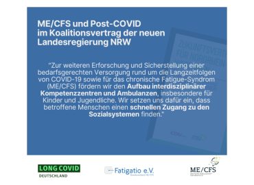 ME/CFS und das Post-COVID-Syndrom im Koalitionsvertrag NRW